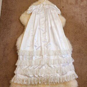 Vintage Angel Wear Satin Christening/Baptism Gown & Bonnet 4 Piece Set